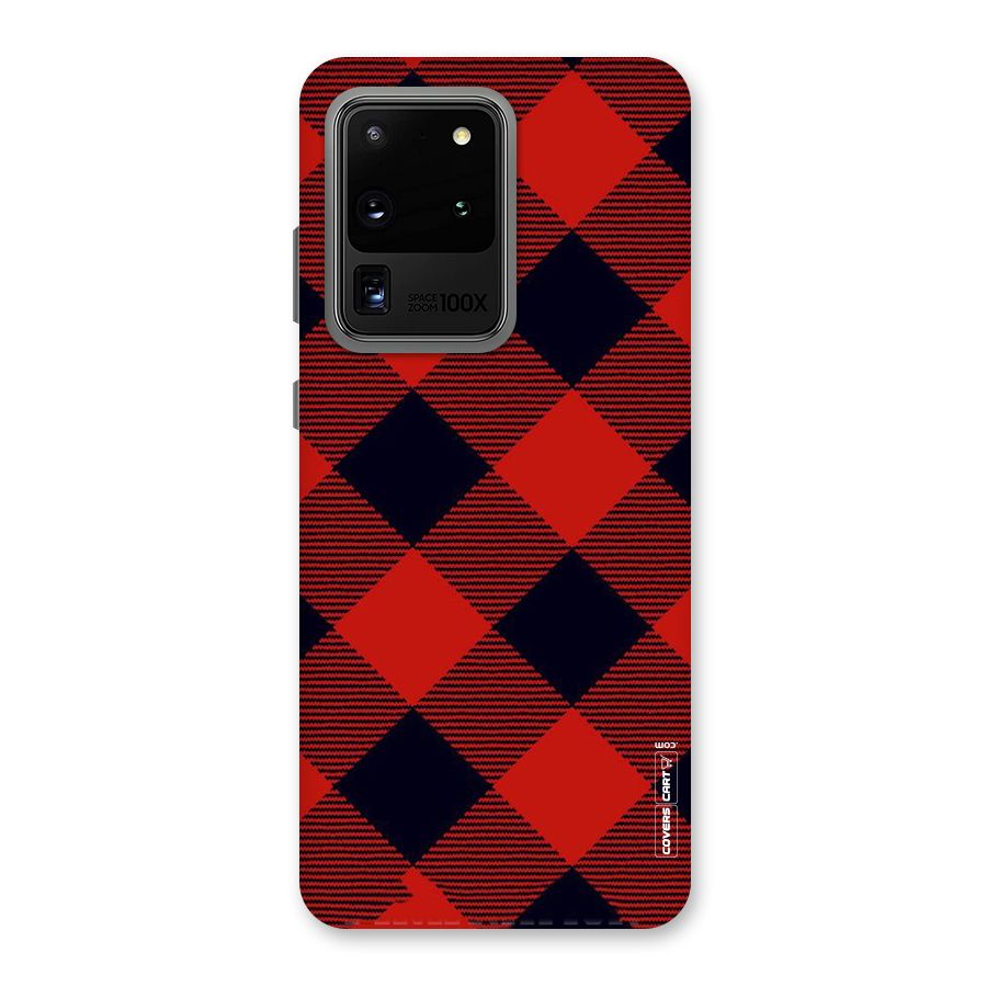 Red Diagonal Check Back Case for Galaxy S20 Ultra