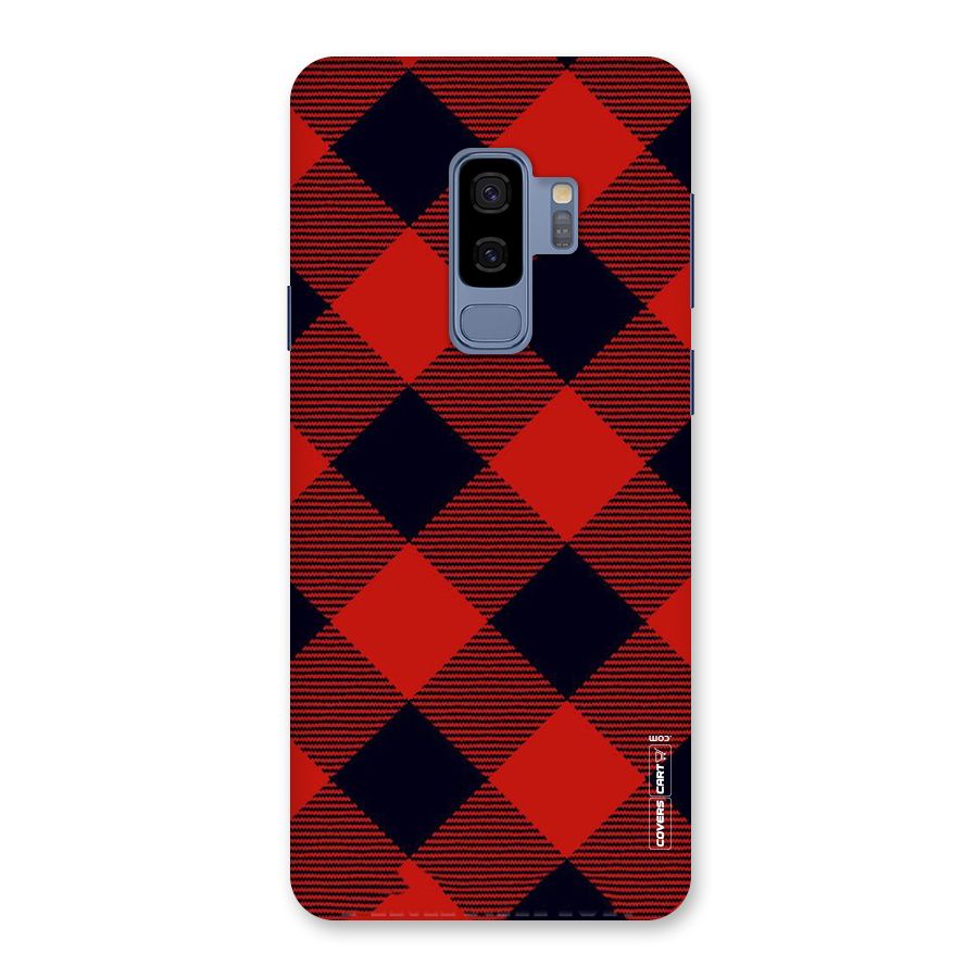 Red Diagonal Check Back Case for Galaxy S9 Plus