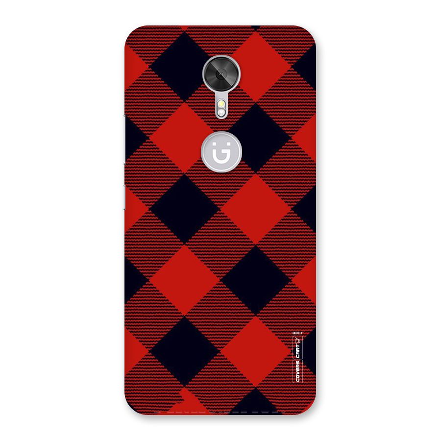 Red Diagonal Check Back Case for Gionee A1