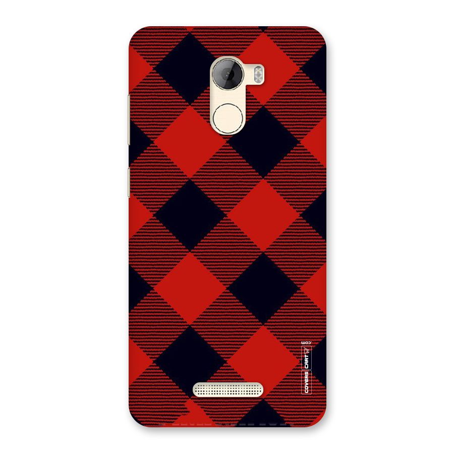 Red Diagonal Check Back Case for Gionee A1 LIte