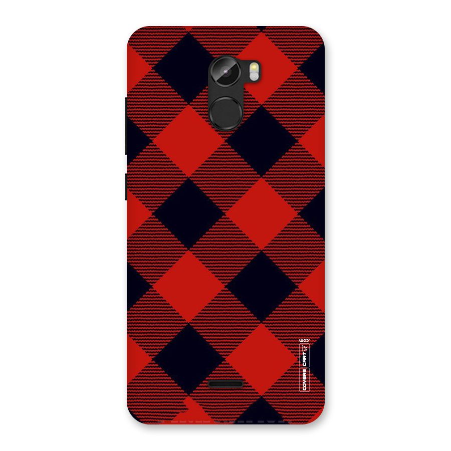 Red Diagonal Check Back Case for Gionee X1