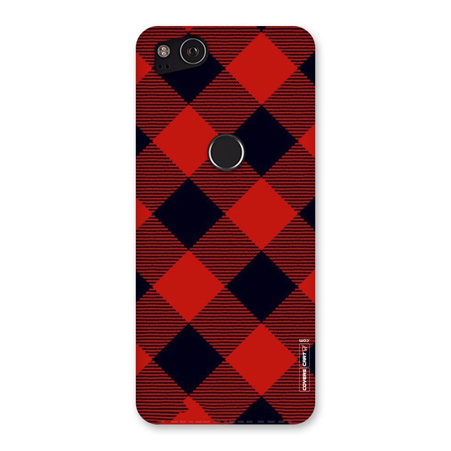 Red Diagonal Check Back Case for Google Pixel 2