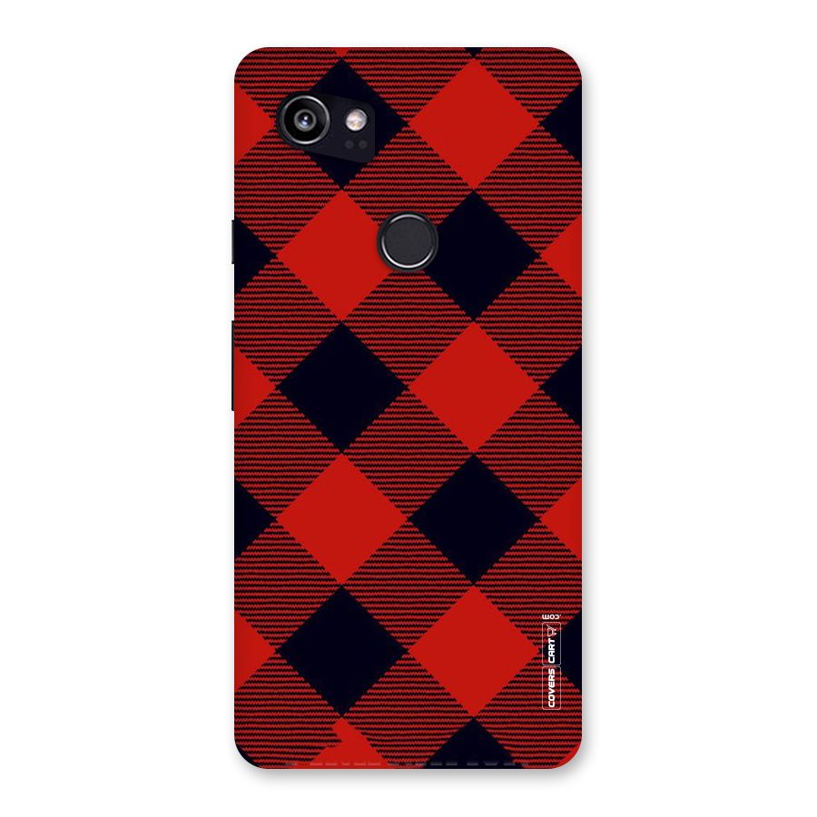 Red Diagonal Check Back Case for Google Pixel 2 XL