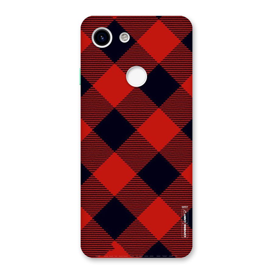 Red Diagonal Check Back Case for Google Pixel 3