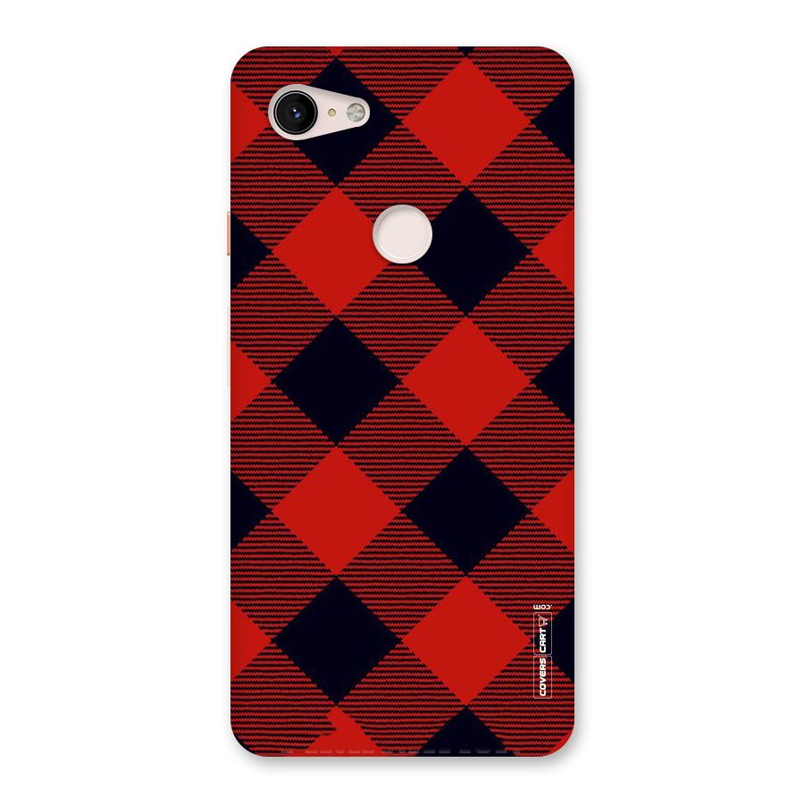 Red Diagonal Check Back Case for Google Pixel 3 XL