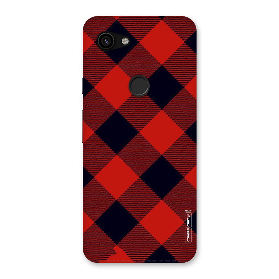 Red Diagonal Check Back Case for Google Pixel 3a