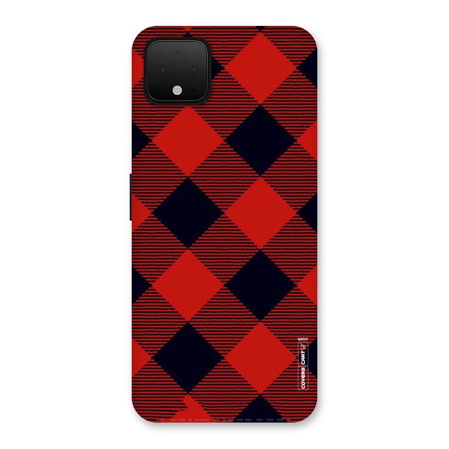 Red Diagonal Check Back Case for Google Pixel 4 XL