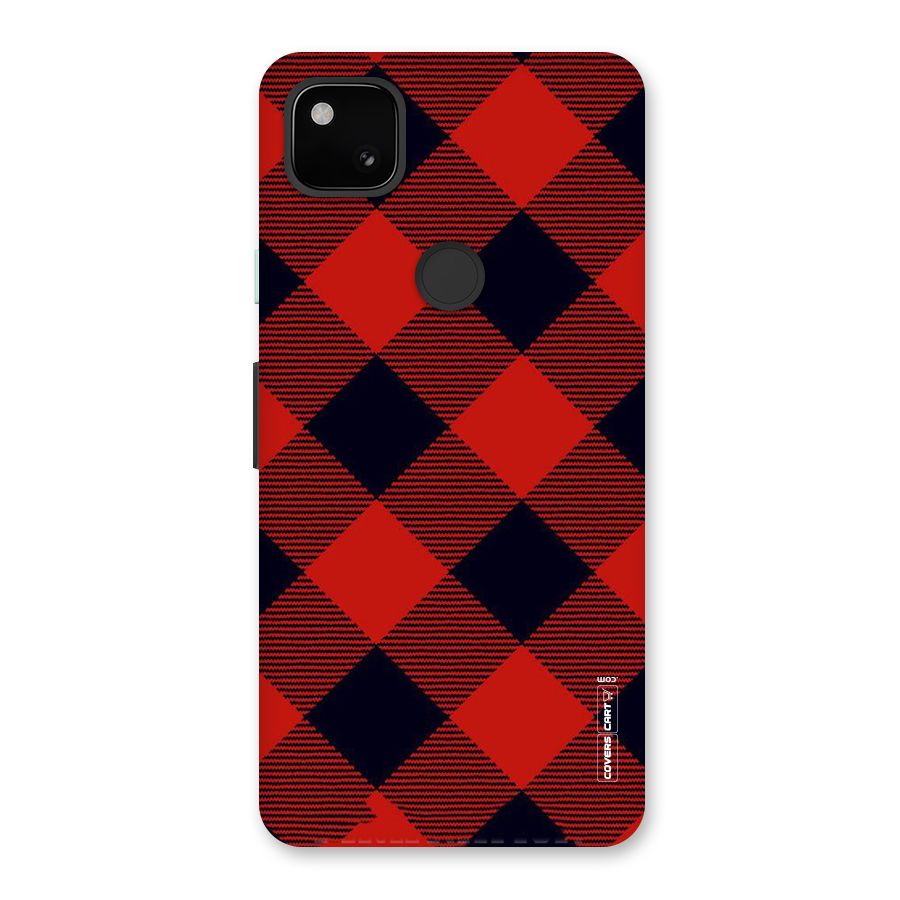 Red Diagonal Check Back Case for Google Pixel 4a