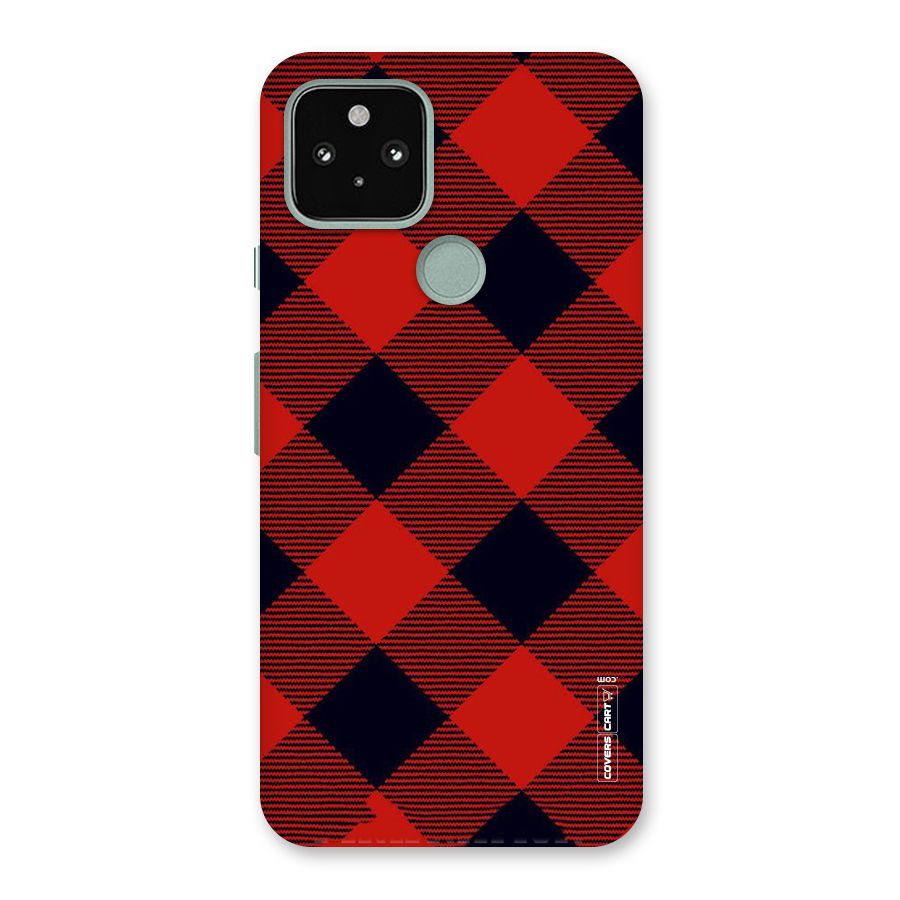 Red Diagonal Check Back Case for Google Pixel 5