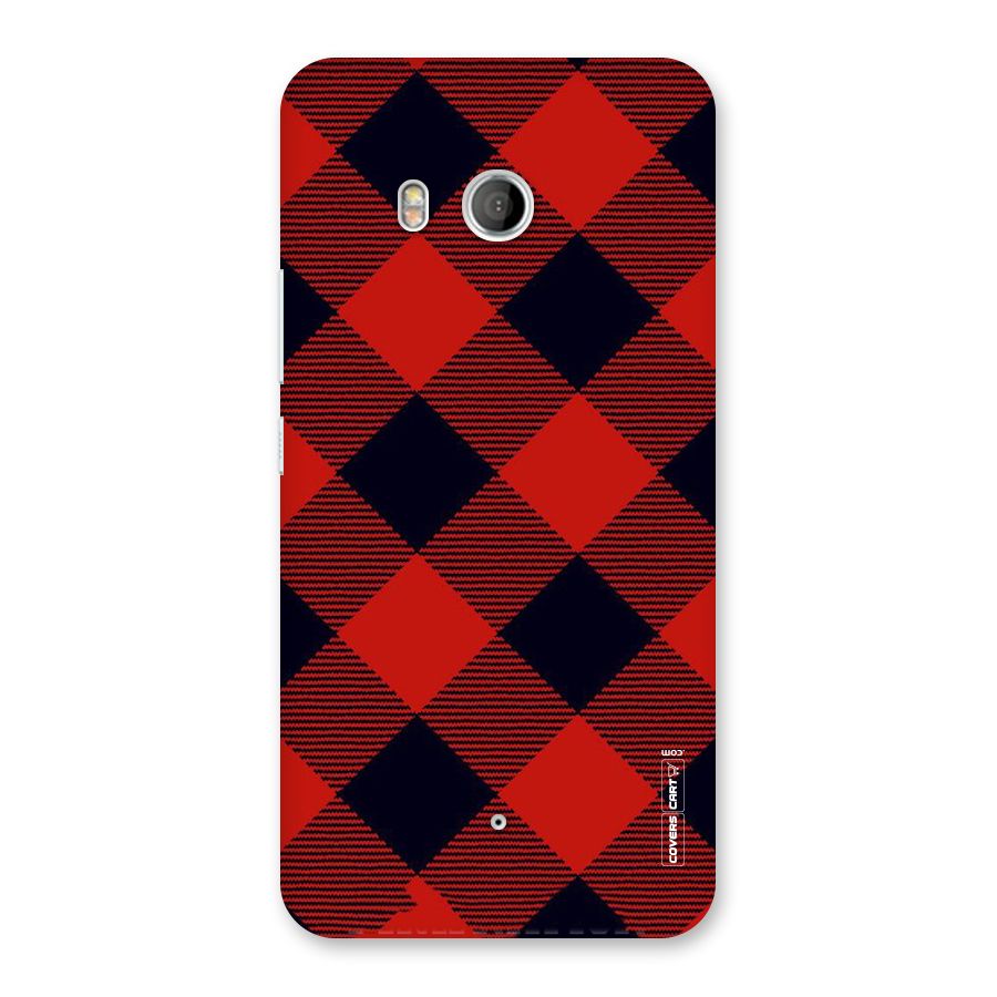 Red Diagonal Check Back Case for HTC U11