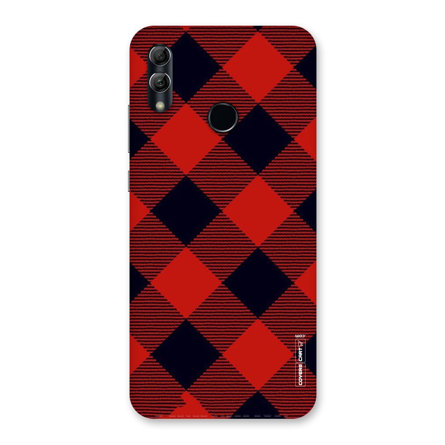 Red Diagonal Check Back Case for Honor 10 Lite
