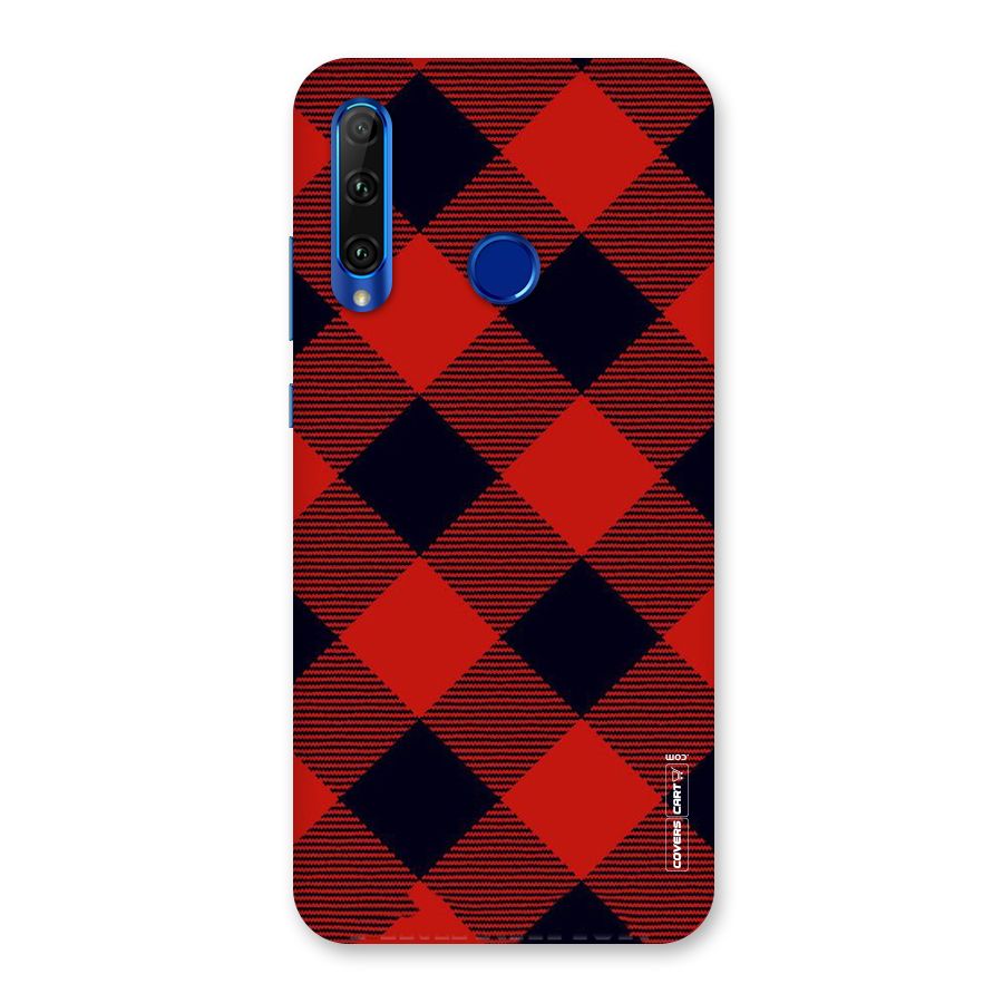 Red Diagonal Check Back Case for Honor 20i