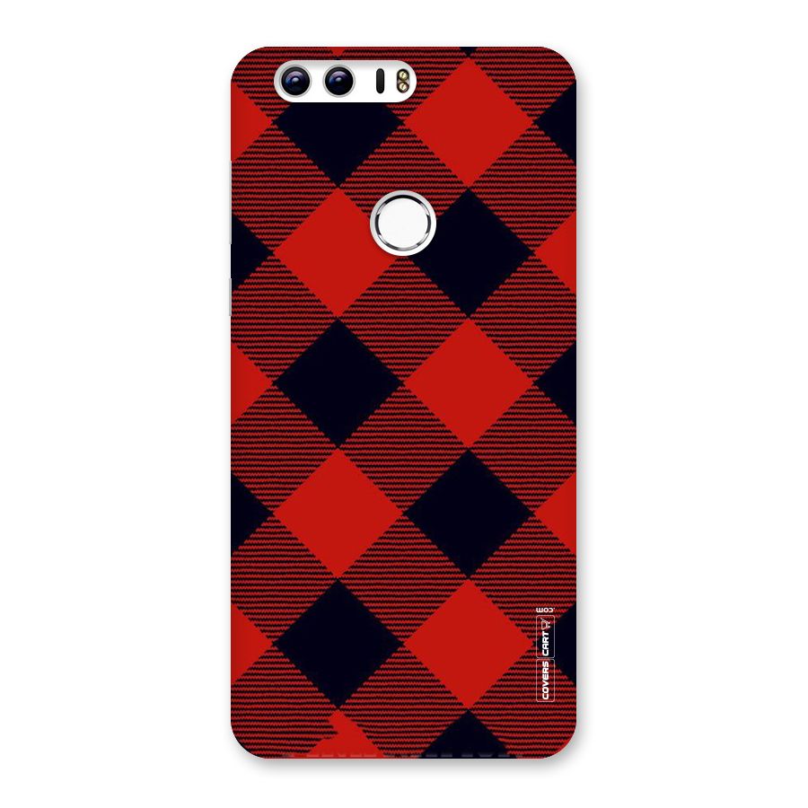 Red Diagonal Check Back Case for Honor 8