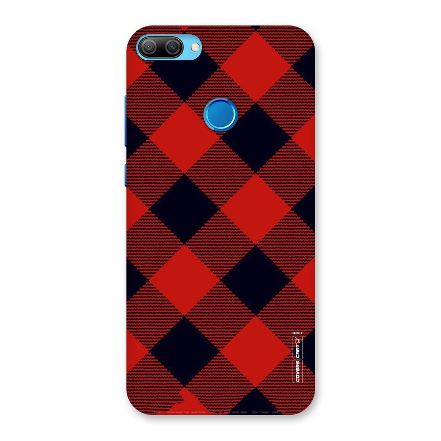 Red Diagonal Check Back Case for Honor 9N