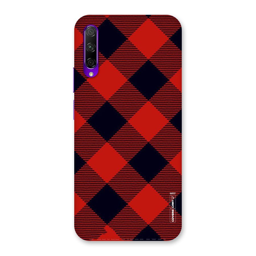 Red Diagonal Check Back Case for Honor 9X Pro