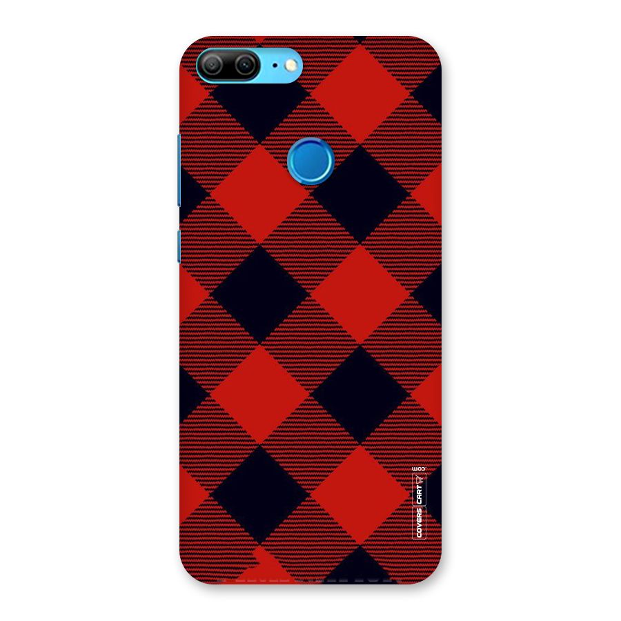 Red Diagonal Check Back Case for Honor 9 Lite