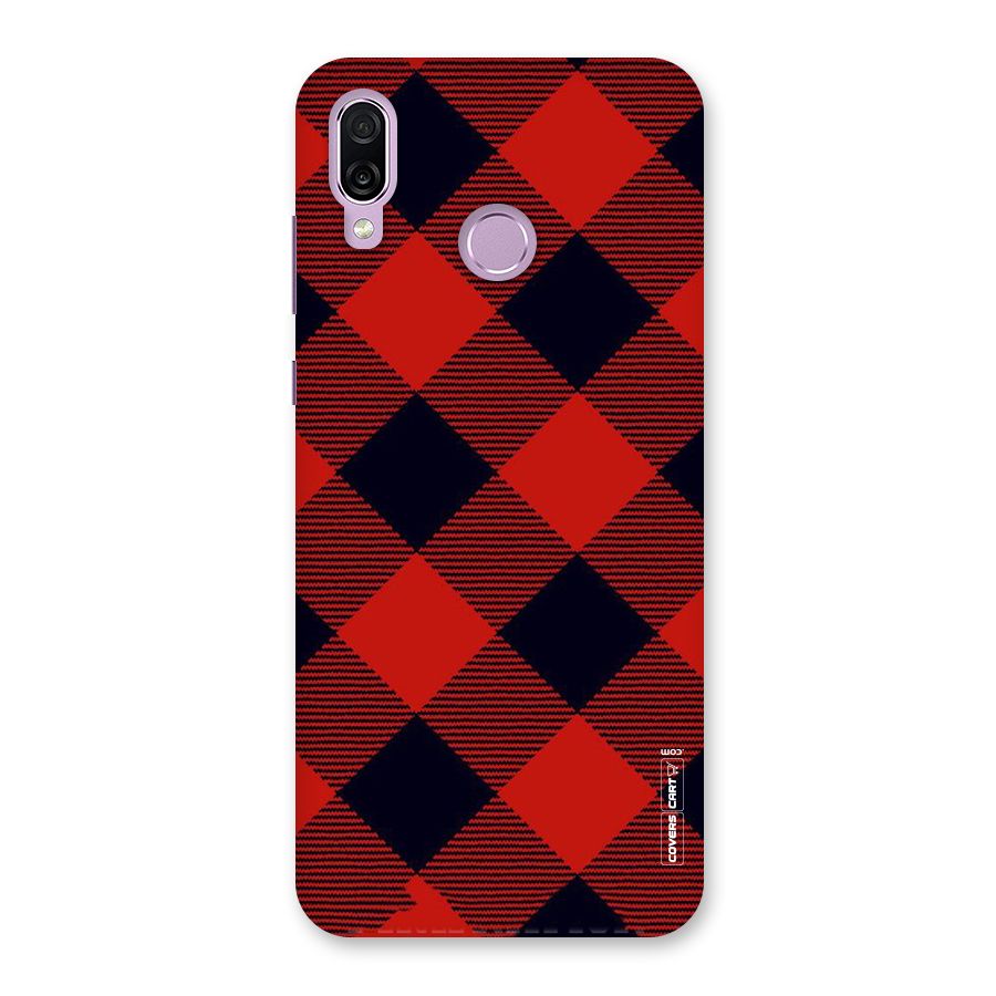 Red Diagonal Check Back Case for Honor Play