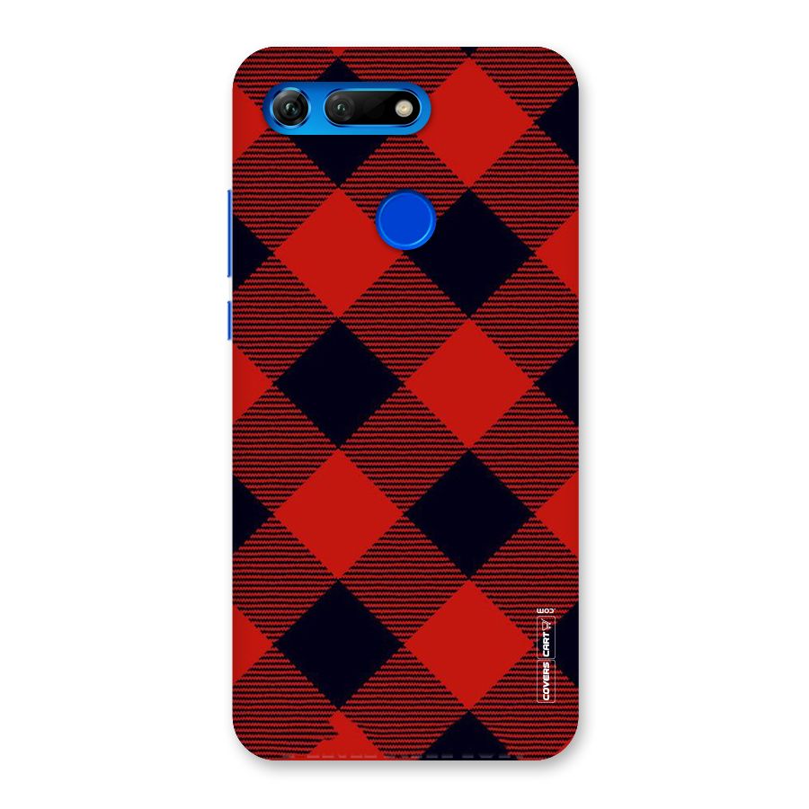 Red Diagonal Check Back Case for Honor View 20