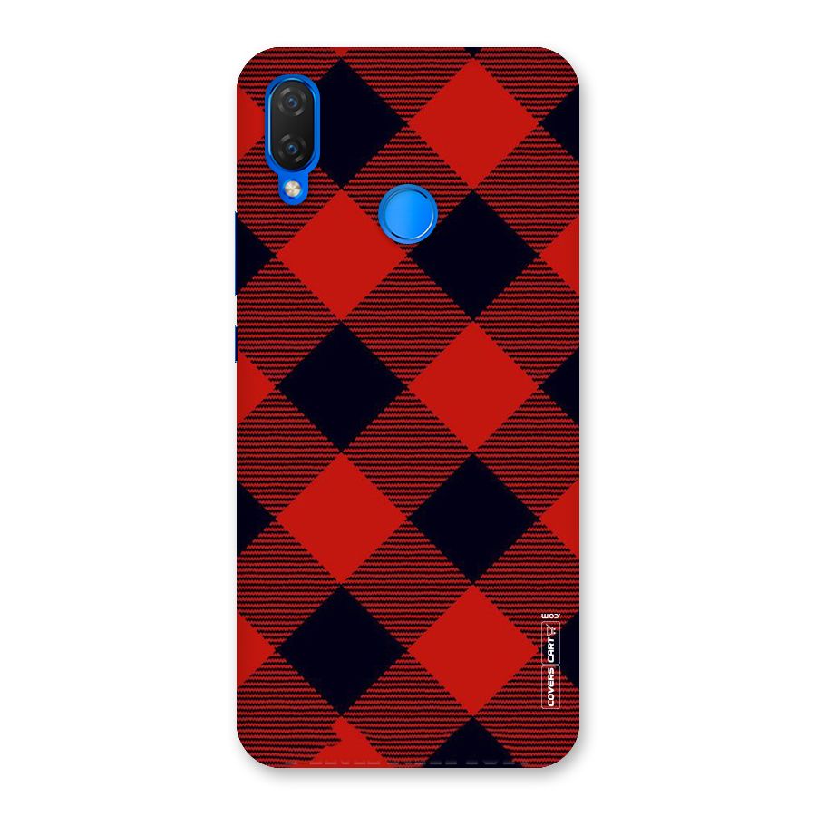 Red Diagonal Check Back Case for Huawei P Smart+