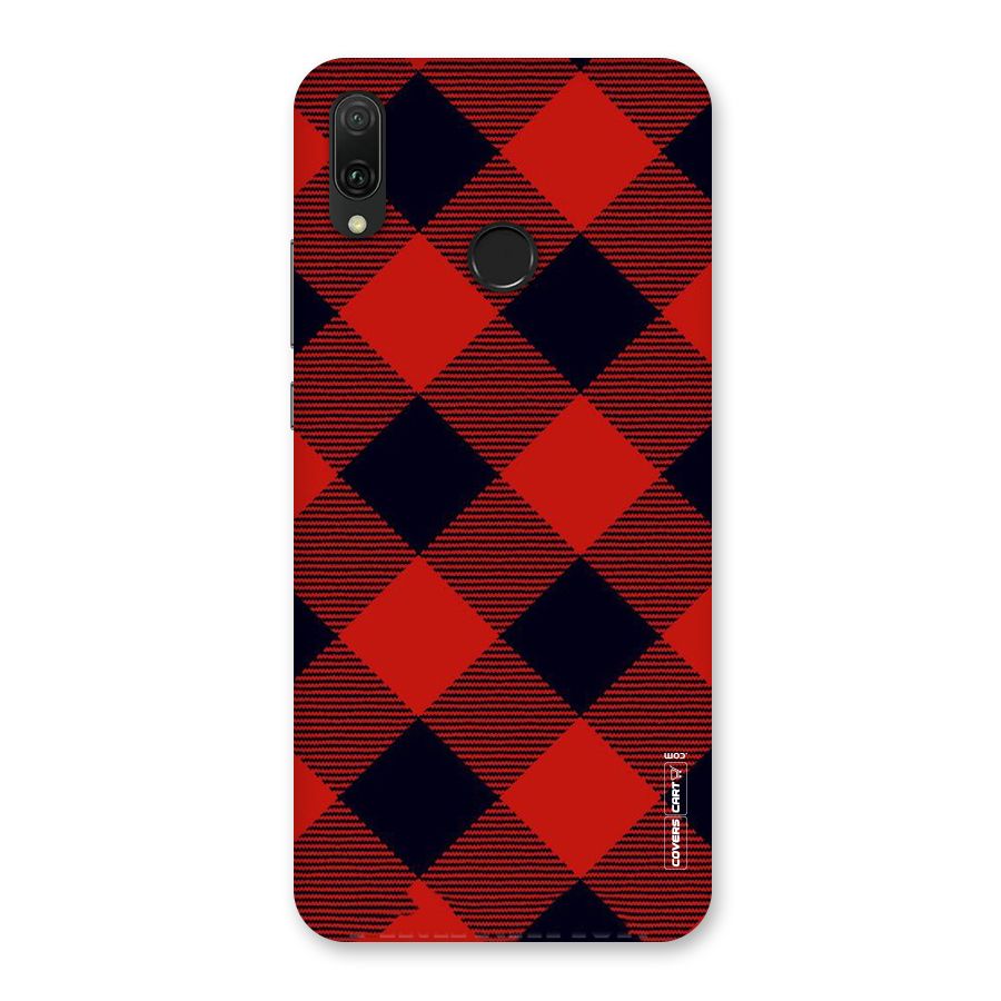 Red Diagonal Check Back Case for Huawei Y9 (2019)