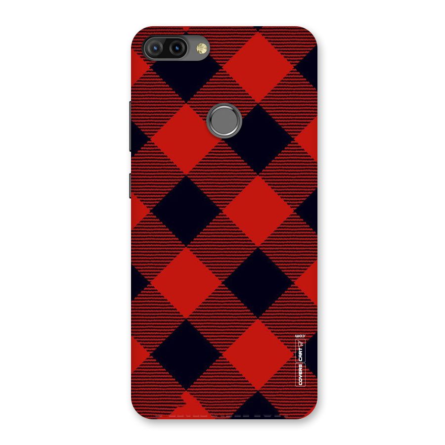 Red Diagonal Check Back Case for Infinix Hot 6 Pro