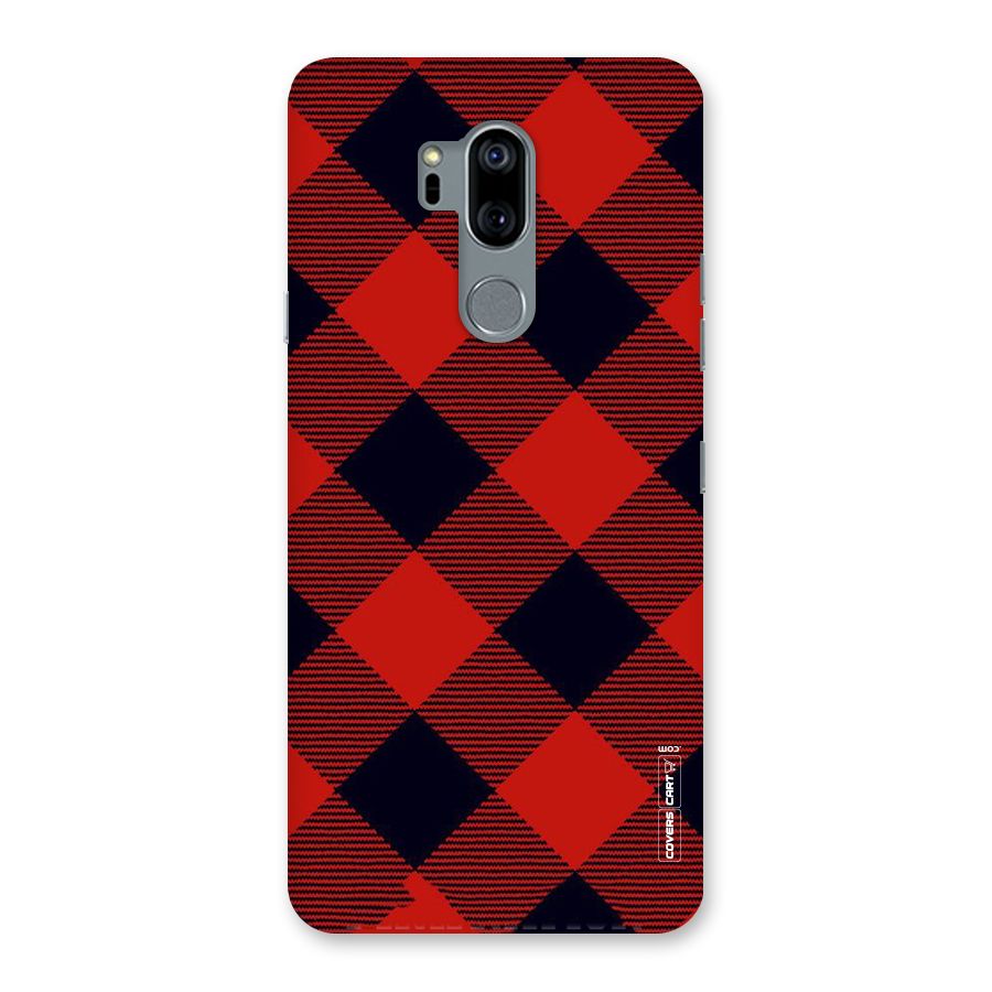 Red Diagonal Check Back Case for LG G7