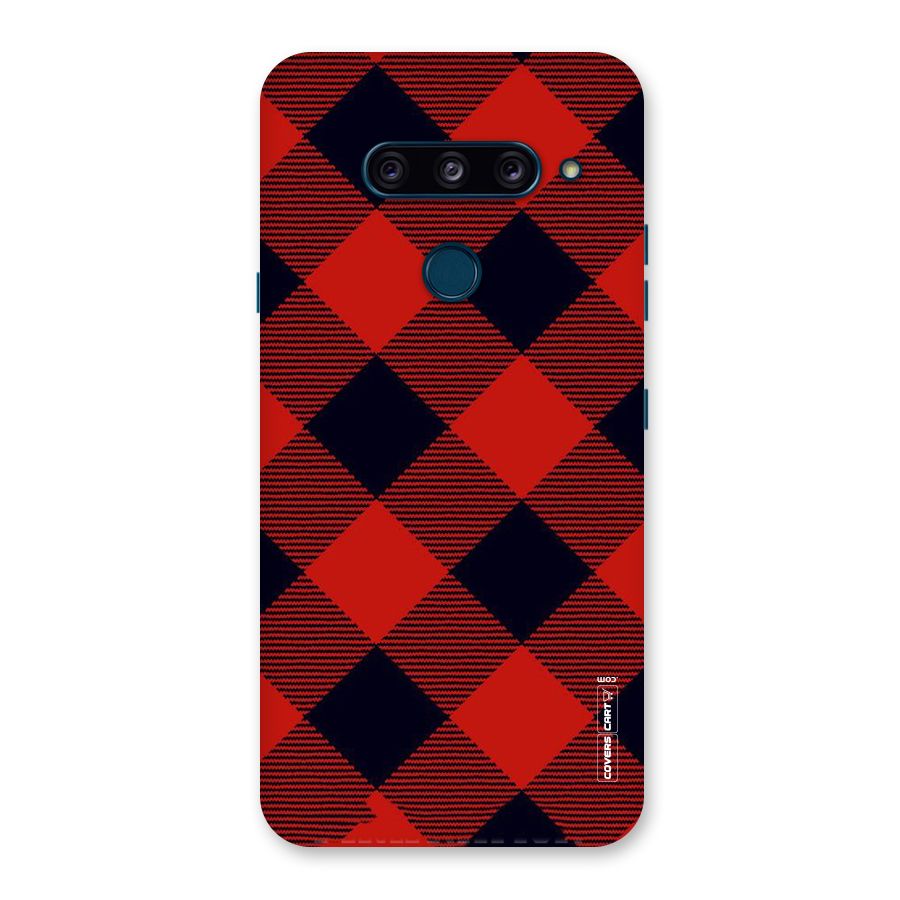 Red Diagonal Check Back Case for LG  V40 ThinQ