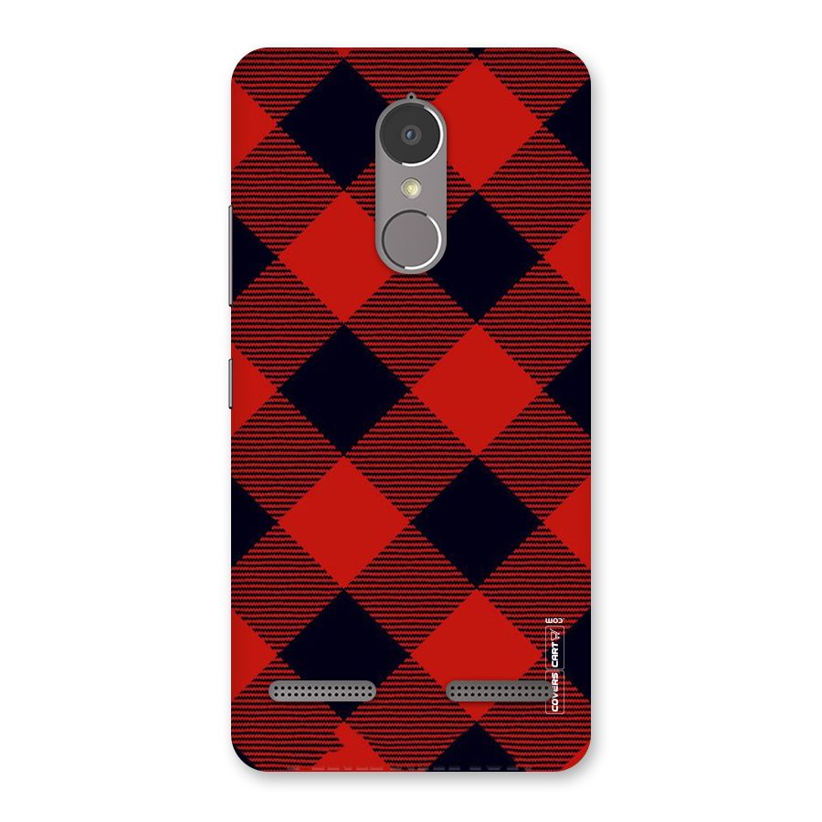 Red Diagonal Check Back Case for Lenovo K6 Power