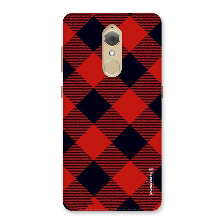 Red Diagonal Check Back Case for Lenovo K8