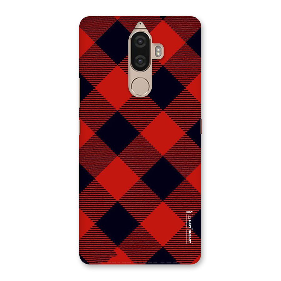 Red Diagonal Check Back Case for Lenovo K8 Note