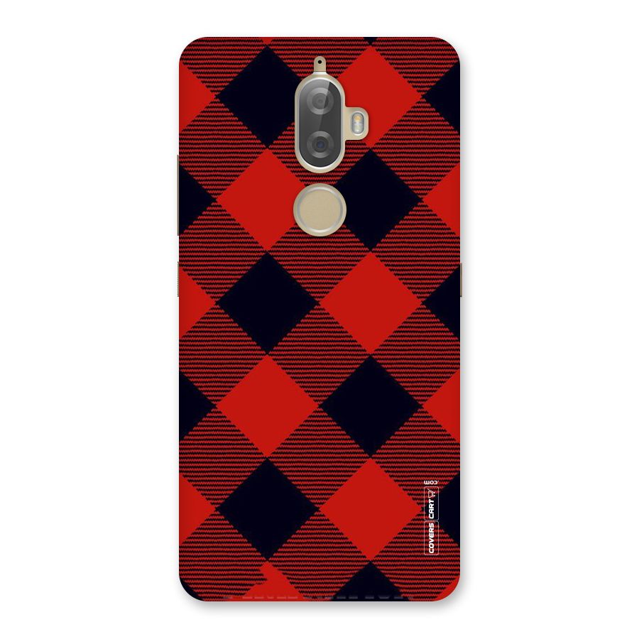Red Diagonal Check Back Case for Lenovo K8 Plus