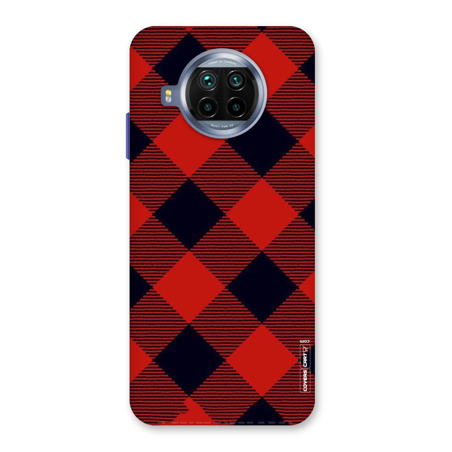 Red Diagonal Check Back Case for Mi 10i