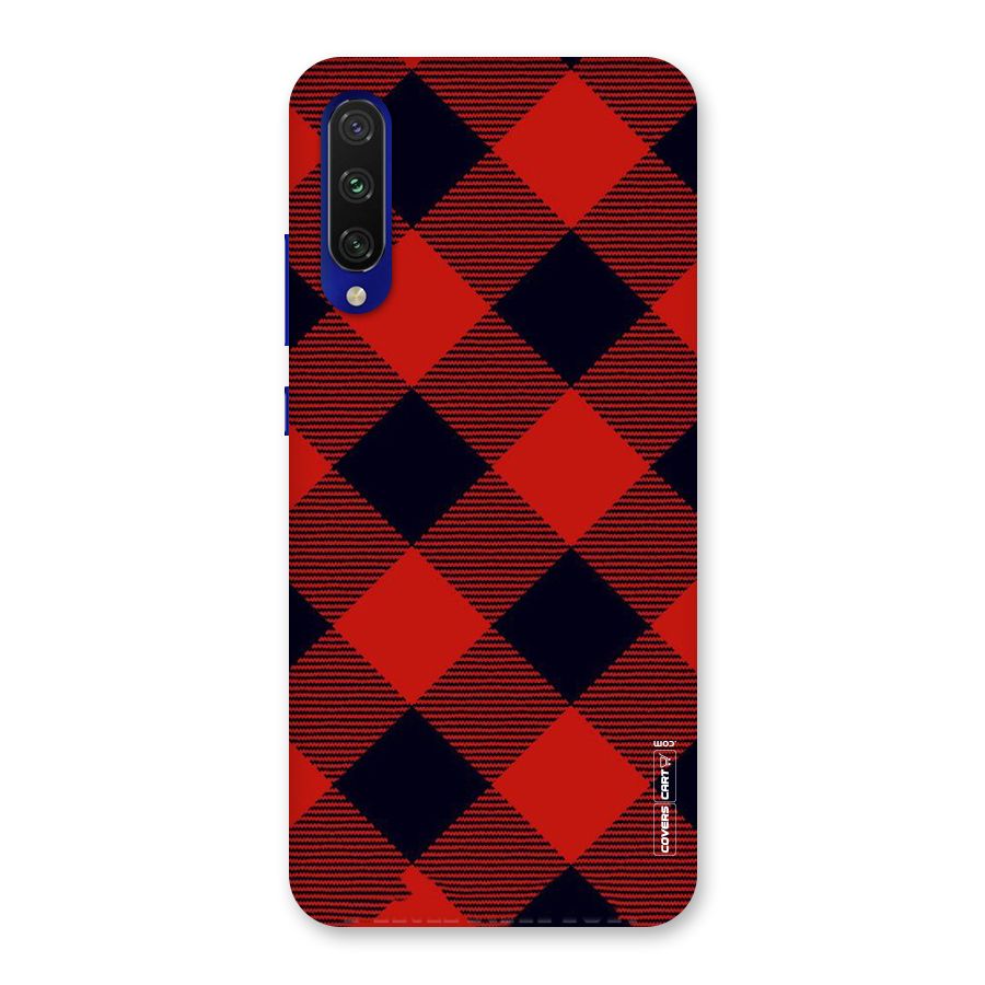 Red Diagonal Check Back Case for Mi A3