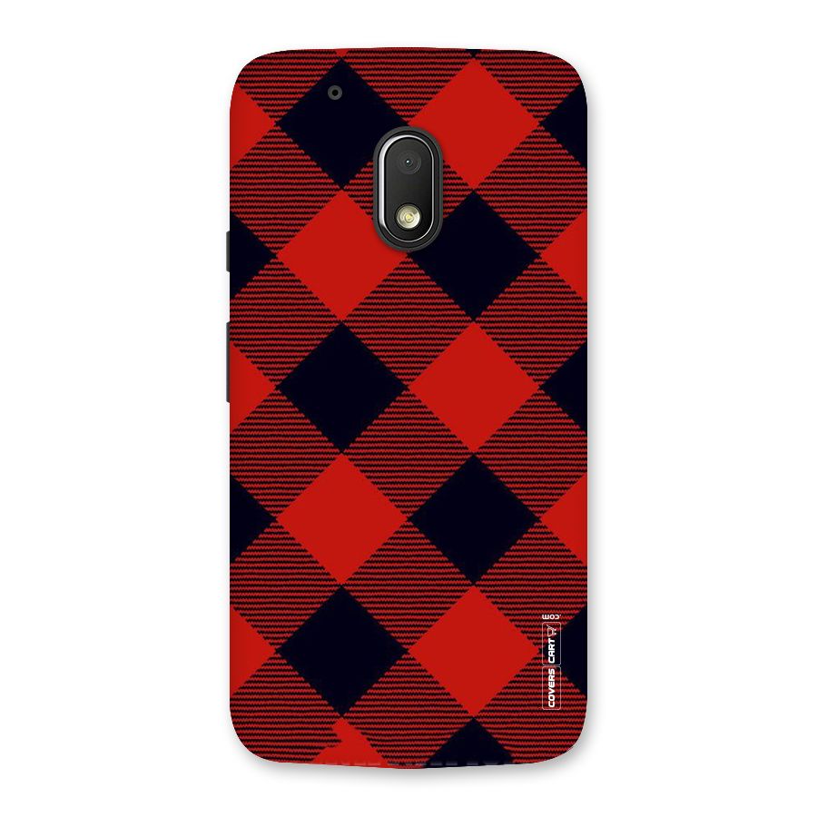 Red Diagonal Check Back Case for Moto G4 Play
