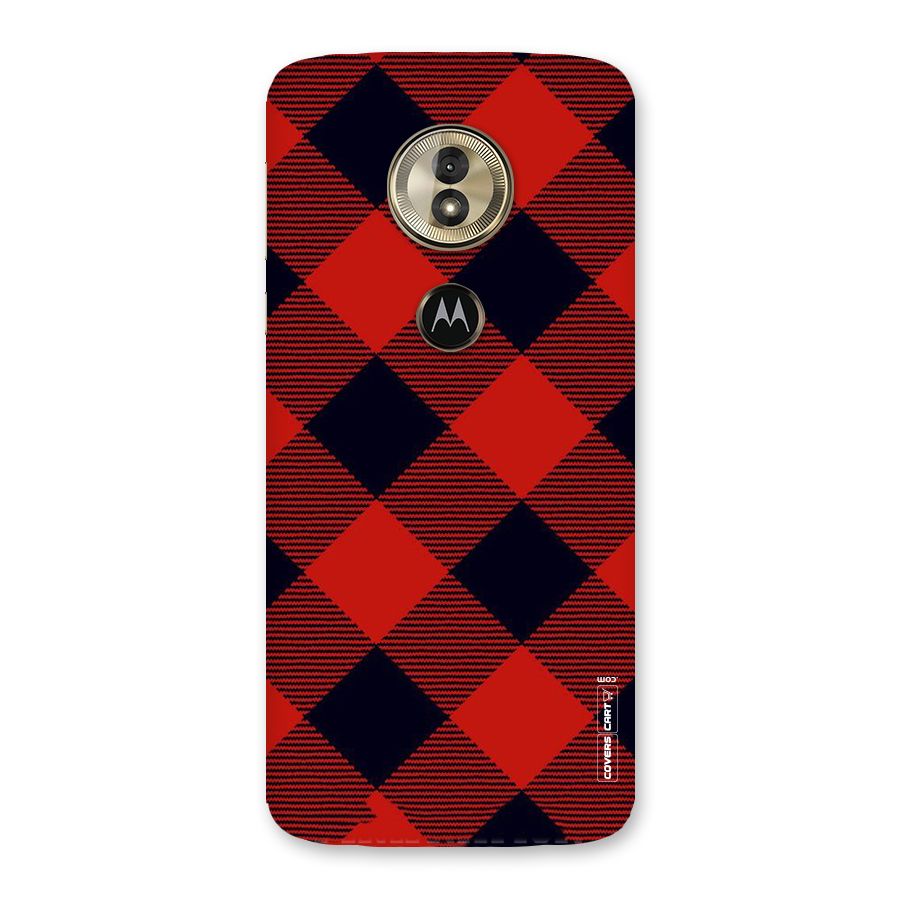 Red Diagonal Check Back Case for Moto G6 Play