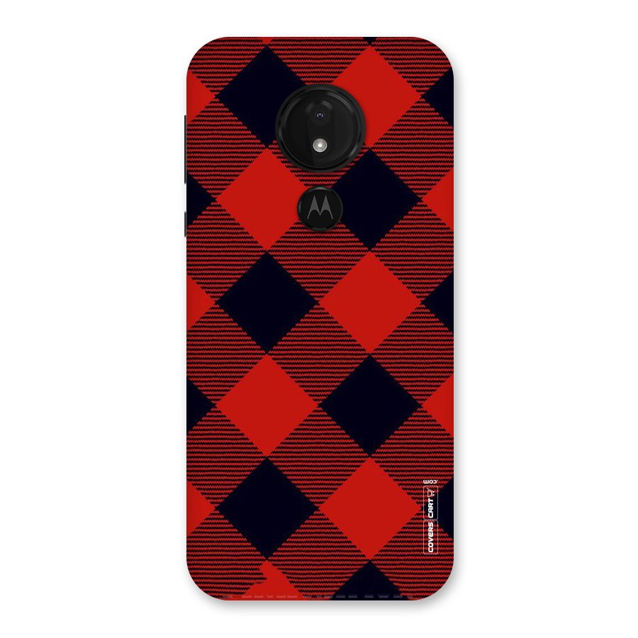 Red Diagonal Check Back Case for Moto G7 Power