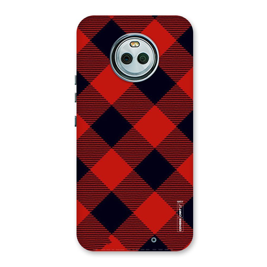 Red Diagonal Check Back Case for Moto X4