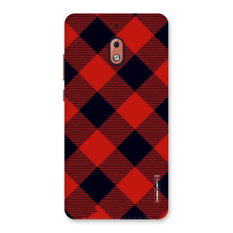 Red Diagonal Check Back Case for Nokia 2.1