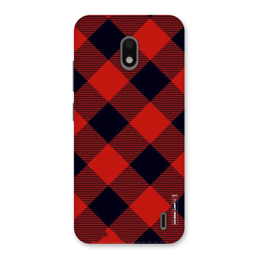 Red Diagonal Check Back Case for Nokia 2.2