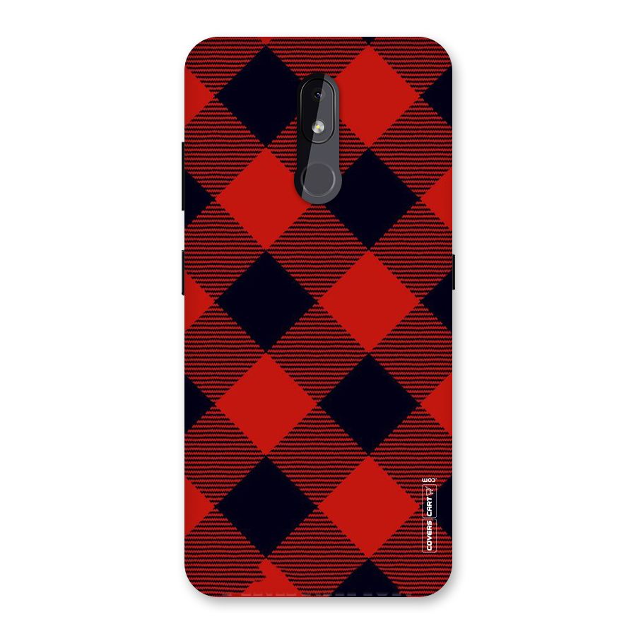 Red Diagonal Check Back Case for Nokia 3.2