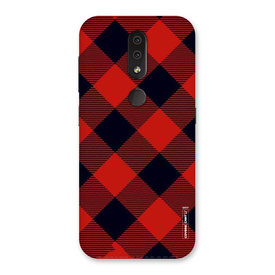Red Diagonal Check Back Case for Nokia 4.2