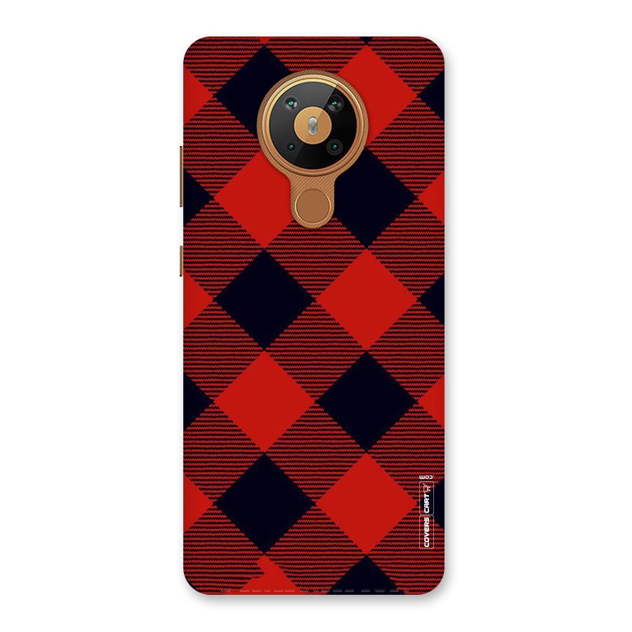 Red Diagonal Check Back Case for Nokia 5.3