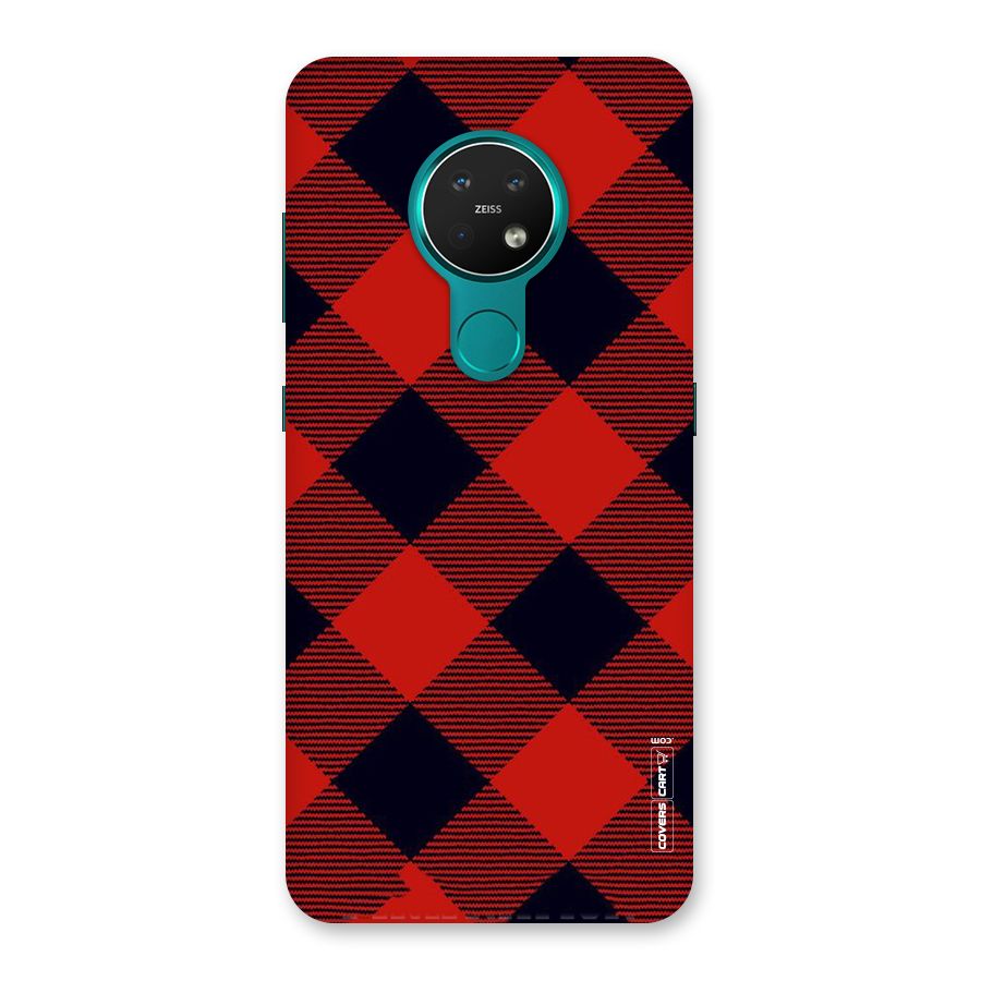 Red Diagonal Check Back Case for Nokia 7.2