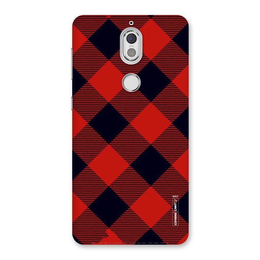 Red Diagonal Check Back Case for Nokia 7