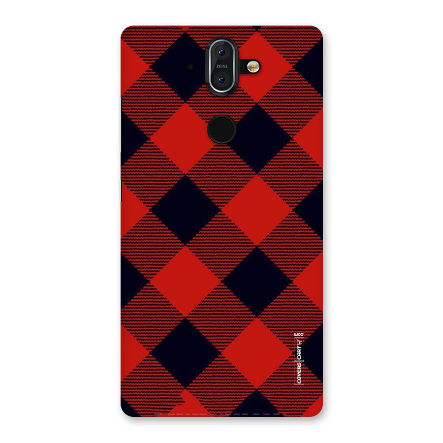 Red Diagonal Check Back Case for Nokia 8 Sirocco