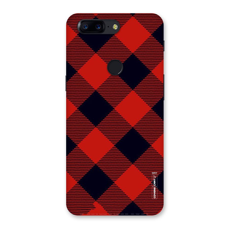 Red Diagonal Check Back Case for OnePlus 5T