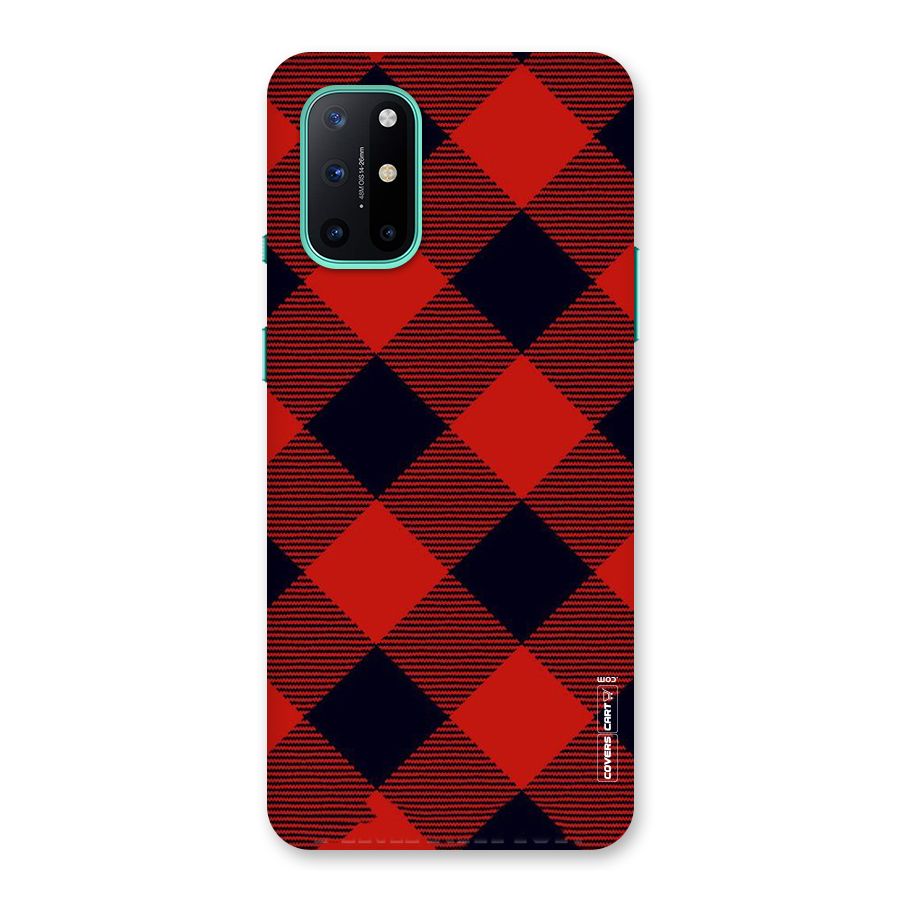 Red Diagonal Check Back Case for OnePlus 8T
