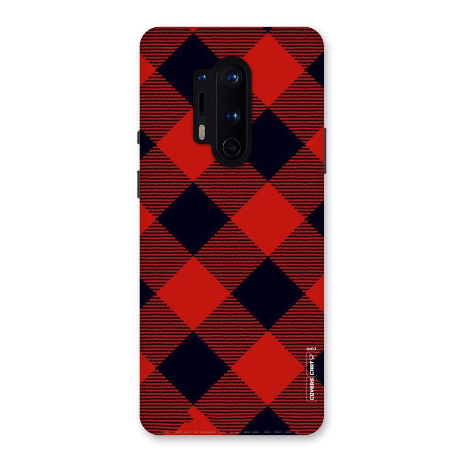Red Diagonal Check Back Case for OnePlus 8 Pro