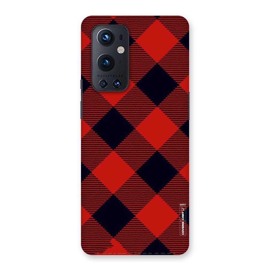 Red Diagonal Check Back Case for OnePlus 9 Pro