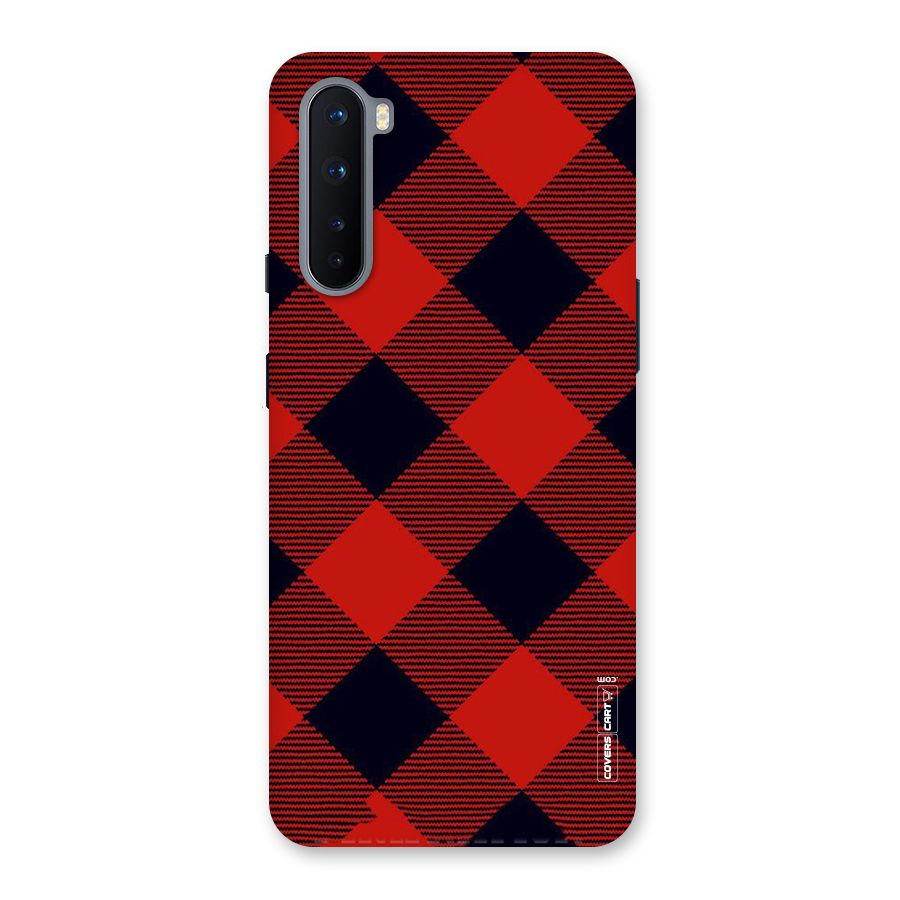 Red Diagonal Check Back Case for OnePlus Nord